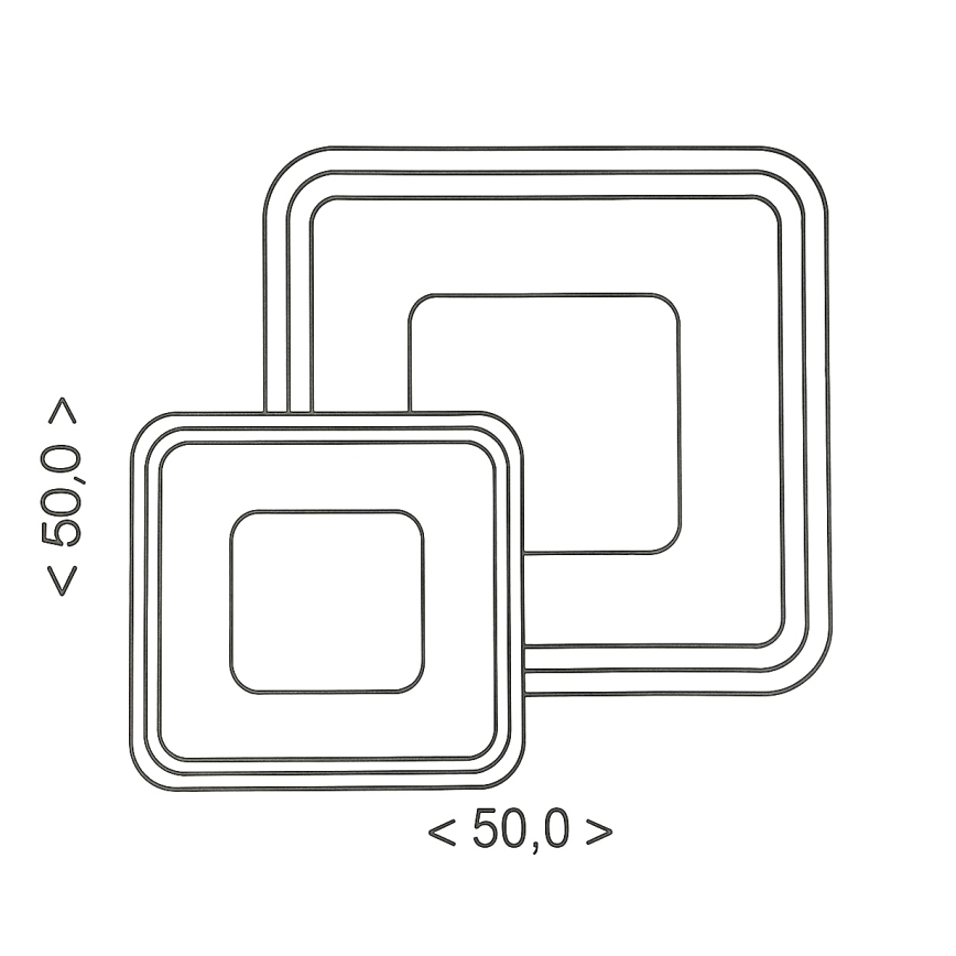 Brilagi - LED Stmívatelné stropní svítidlo TANDORA LED/49W/230V 50x50 cm 3000-6000K + dálkové ovládání