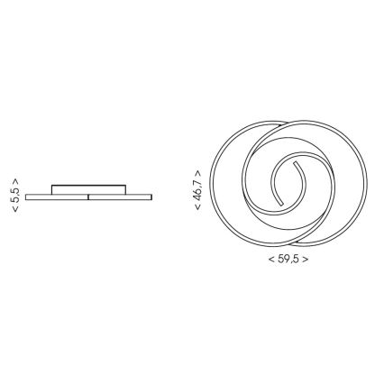 Brilagi - LED Stmívatelné stropní svítidlo VELO XL LED/83W/230V 3000-6500K 46,7x59,5 cm + dálkové ovládání