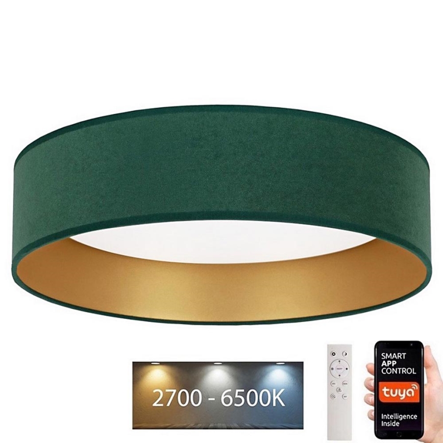 Brilagi - LED Stmívatelné stropní svítidlo VELVET SMART LED/24W/230V pr. 45 cm 2700-6500K Wi-Fi Tuya zelená/zlatá + dálkové ovládání