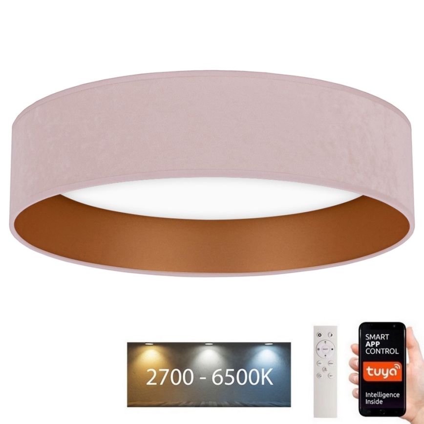 Brilagi - LED Stmívatelné stropní svítidlo VELVET SMART LED/36W/230V pr. 55 cm 2700-6500K Wi-Fi Tuya růžová/zlatá + dálkové ovládání