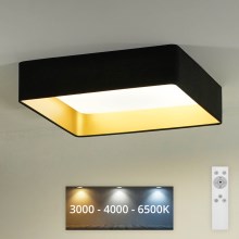Brilagi - LED Stmívatelné stropní svítidlo VELVET SQUARE LED/24W/230V 3000/4000/6500K + dálkové ovládání černá