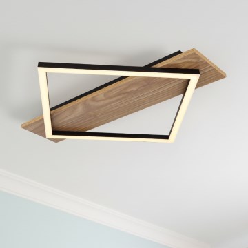 Brilagi - LED Stmívatelné stropní svítidlo VELVET SQUARE LED/24W/230V 43x43 cm 3000/4000/6500K + dálkové ovládání šedá