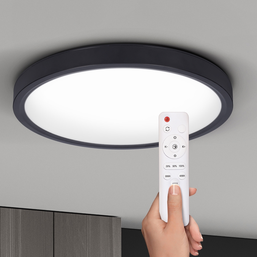 Brilagi - LED Stmívatelné stropní svítidlo ESTELA LED/36W/230V 3000-6500K ø 30 cm černá + dálkové ovládání