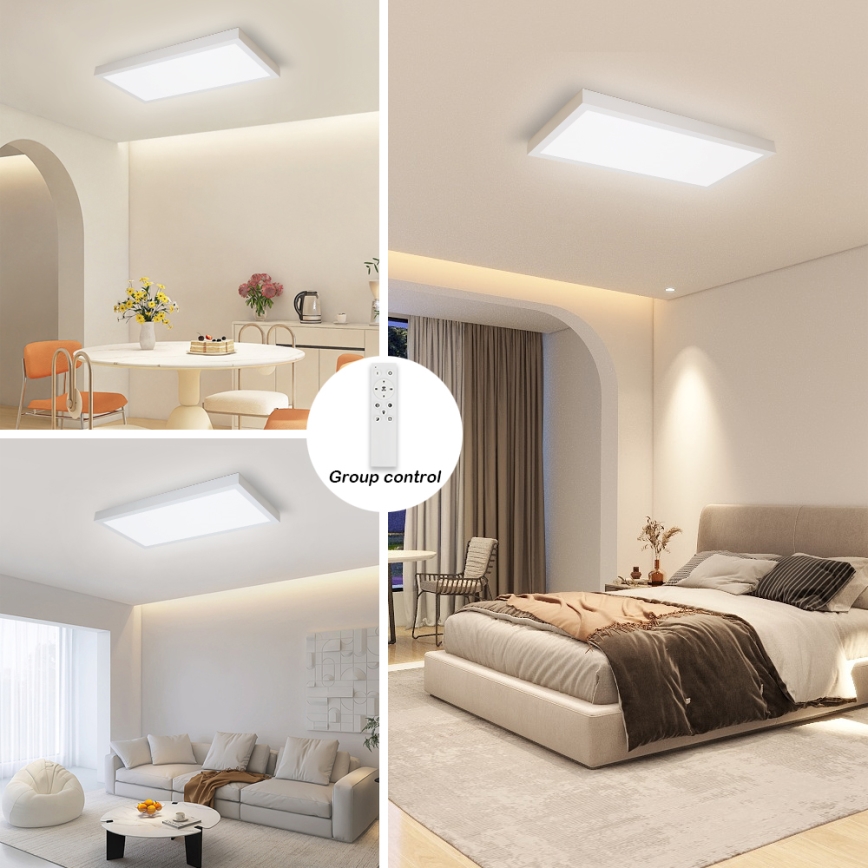 Brilagi - LED Stmívatelné koupelnové stropní svítidlo FRAME SMART LED/30W/230V 30x60 cm 3000-6000K IP44 bílá + dálkové ovládání