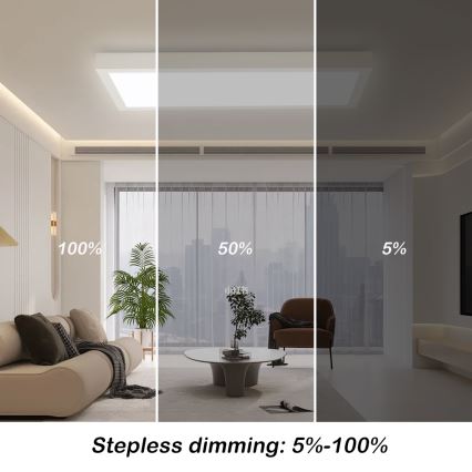 Brilagi - LED Stmívatelné koupelnové stropní svítidlo FRAME SMART LED/30W/230V 30x60 cm 3000-6000K IP44 bílá + dálkové ovládání