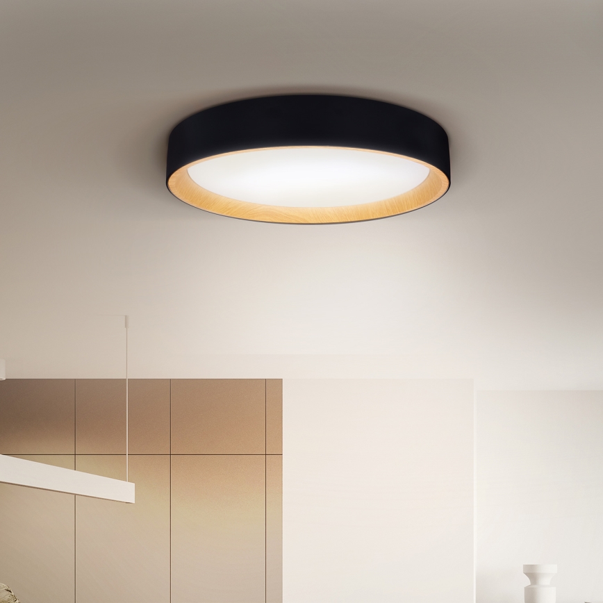 Brilagi - LED Stmívatelné stropní svítidlo LARIOS LED/48W/230V 3000-6500K ø 39 cm černá + dálkové ovládání