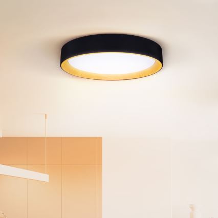 Brilagi - LED Stmívatelné stropní svítidlo LARIOS LED/60W/230V 3000-6500K pr. 49 cm černá + dálkové ovládání