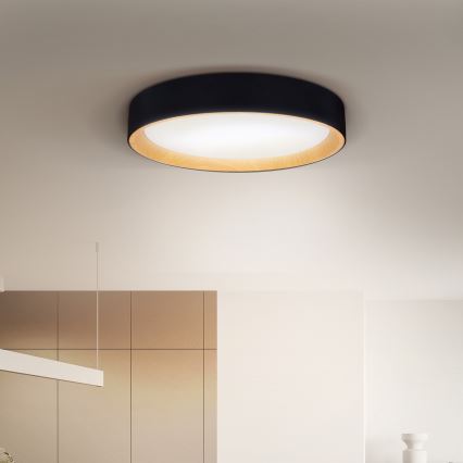 Brilagi - LED Stmívatelné stropní svítidlo LARIOS LED/60W/230V 3000-6500K pr. 49 cm černá + dálkové ovládání