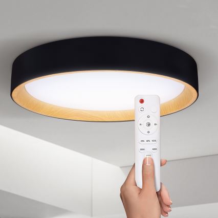Brilagi - LED Stmívatelné stropní svítidlo LARIOS LED/60W/230V 3000-6500K ø 49 cm černá + dálkové ovládání
