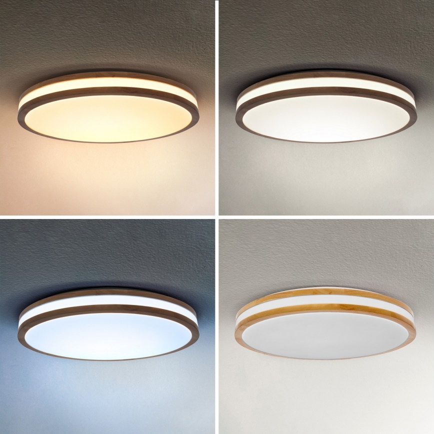 Brilagi - LED Stmívatelné stropní svítidlo MOLINA LED/72W/230V 3000-6500K dub pr. 78 cm + dálkové ovládání