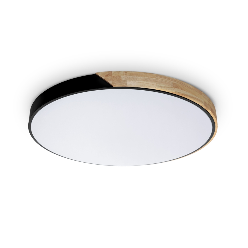 Brilagi - LED Stmívatelné stropní svítidlo PILANA LED/72W/230V 3000-6500K dub/černá pr. 80 cm + dálkové ovládání