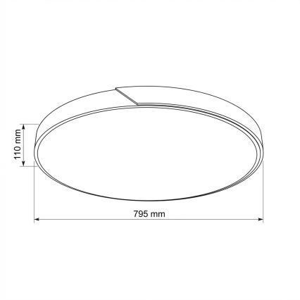 Brilagi - LED Stmívatelné stropní svítidlo PILANA LED/72W/230V 3000-6500K dub/černá pr. 80 cm + dálkové ovládání