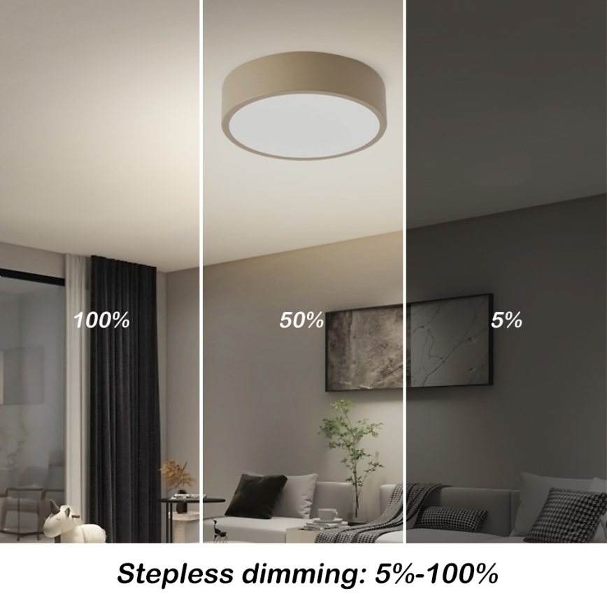 Brilagi - LED Stmívatelné stropní svítidlo POOL LED/18W/230V 3000-6000K 20 cm béžová + dálkové ovládání