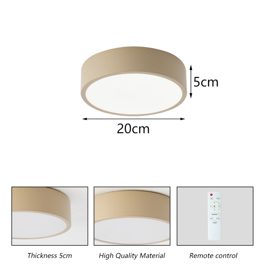 Brilagi - LED Stmívatelné stropní svítidlo POOL LED/18W/230V 3000-6000K 20 cm béžová + dálkové ovládání