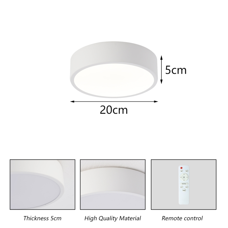 Brilagi - LED Stmívatelné stropní svítidlo POOL LED/18W/230V 3000-6000K 20 cm bílá + dálkové ovládání
