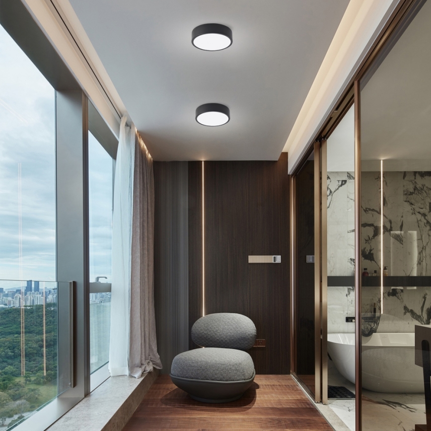 Brilagi - LED Stmívatelné stropní svítidlo POOL LED/18W/230V 3000-6000K 20 cm černá + dálkové ovládání