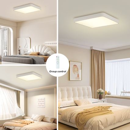 Brilagi - LED Stmívatelné stropní svítidlo POOL LED/48W/230V 3000-6000K 50x50 cm bílá + dálkové ovládání