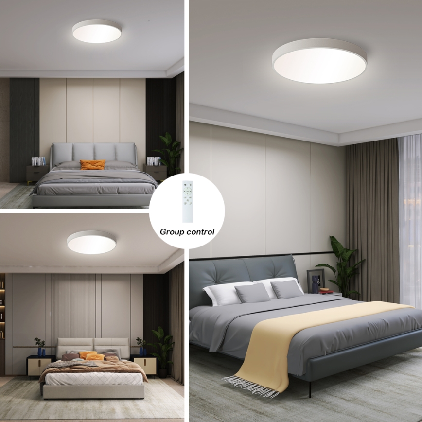 Brilagi - LED Stmívatelné stropní svítidlo POOL SMART LED/48W/230V 40 cm 3000-6000K Wi-Fi Tuya + dálkové ovládání bílá
