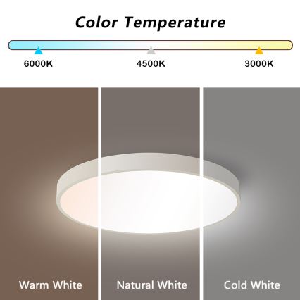 Brilagi - LED Stmívatelné stropní svítidlo POOL SMART LED/48W/230V 40 cm 3000-6000K Wi-Fi Tuya + dálkové ovládání bílá