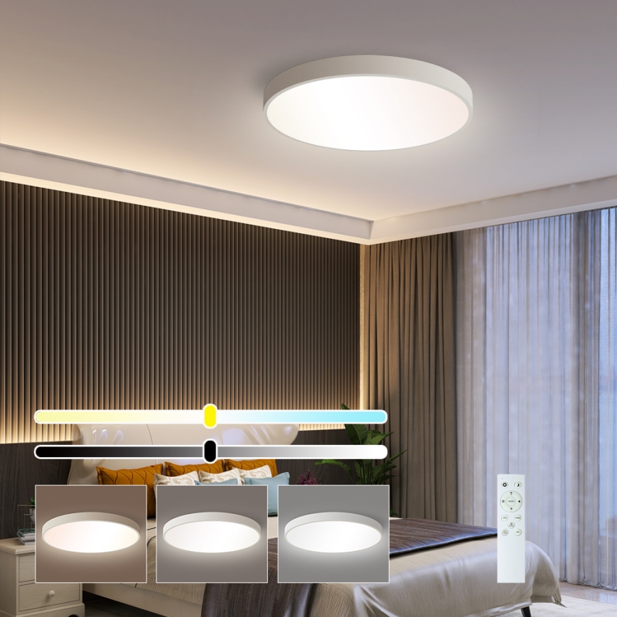 Brilagi - LED Stmívatelné stropní svítidlo POOL SMART LED/48W/230V 40 cm 3000-6000K Wi-Fi Tuya + dálkové ovládání bílá