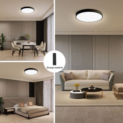 Brilagi - LED Stmívatelné stropní svítidlo POOL SMART LED/48W/230V 40 cm 3000-6000K Wi-Fi Tuya + dálkové ovládání černá
