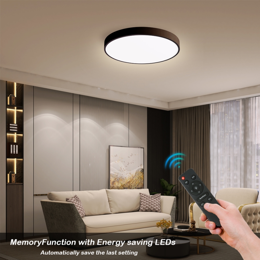 Brilagi - LED Stmívatelné stropní svítidlo POOL SMART LED/48W/230V 40 cm 3000-6000K Wi-Fi Tuya + dálkové ovládání černá