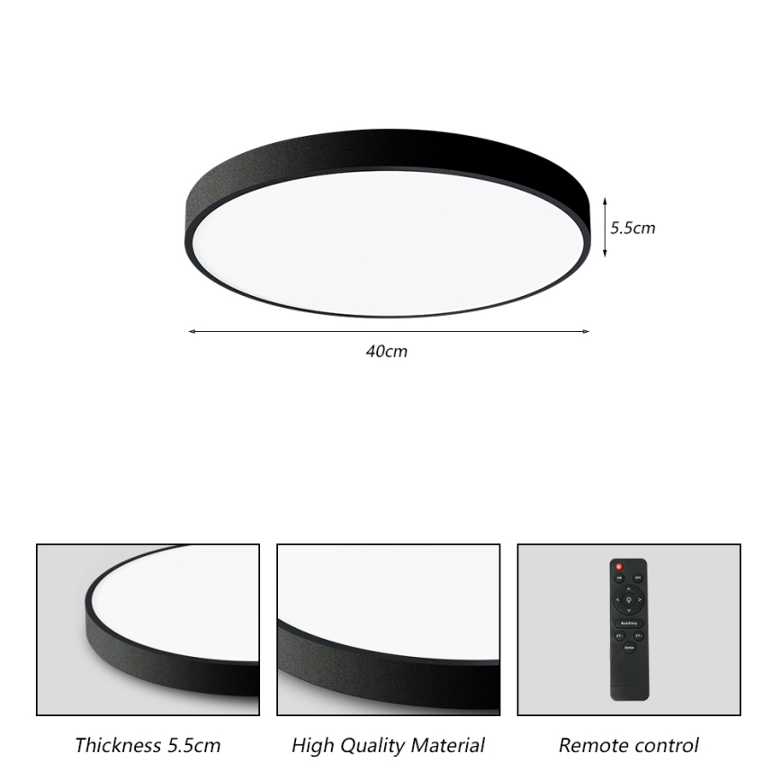 Brilagi - LED Stmívatelné stropní svítidlo POOL SMART LED/48W/230V 40 cm 3000-6000K Wi-Fi Tuya + dálkové ovládání černá