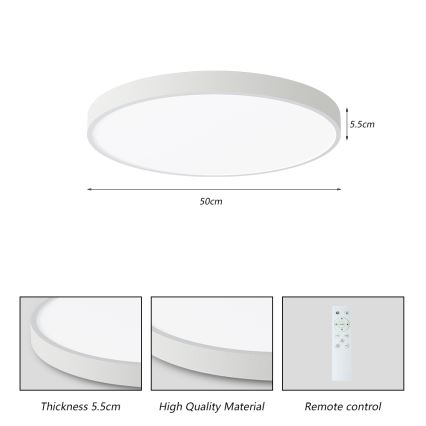 Brilagi - LED Stmívatelné stropní svítidlo POOL SMART LED/60W/230V 50 cm 3000-6000K Wi-Fi Tuya + dálkové ovládání bílá