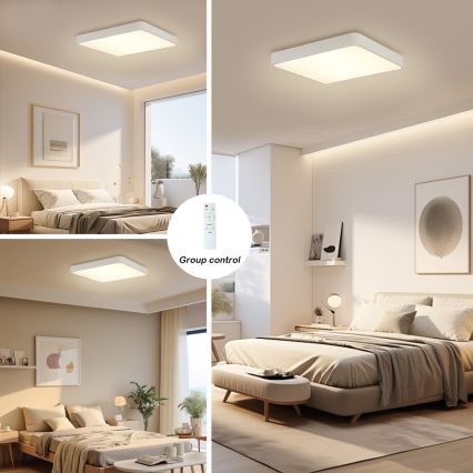 Brilagi - LED Stmívatelné stropní svítidlo POOL SQUARE LED/36W/230V 3000-6000K 40x40 cm bílá + dálkové ovládání