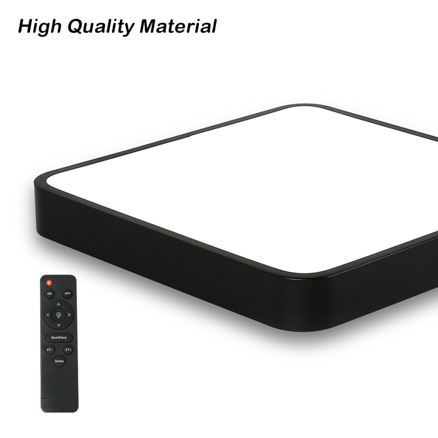 Brilagi - LED Stmívatelné stropní svítidlo POOL SQUARE LED/36W/230V 3000-6000K 40x40 cm černá + dálkové ovládání