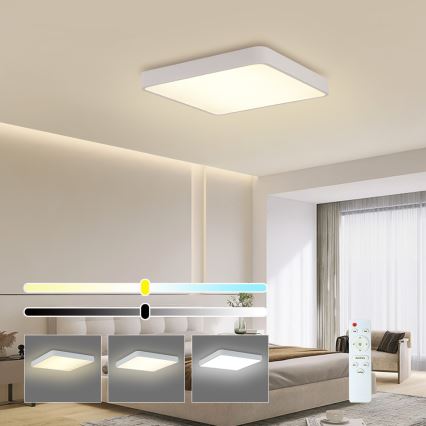 Brilagi - LED Stmívatelné stropní svítidlo POOL SQUARE LED/48W/230V 3000-6000K 50x50 cm bílá + dálkové ovládání