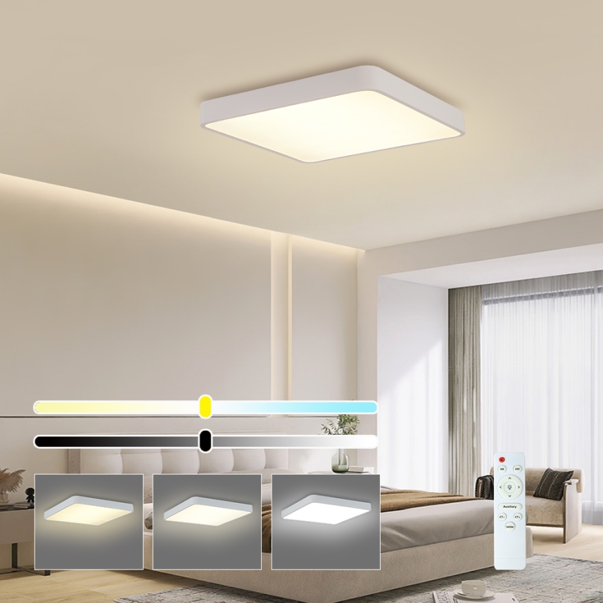 Brilagi - LED Stmívatelné stropní svítidlo POOL SQUARE LED/48W/230V 3000-6000K 50x50 cm bílá + dálkové ovládání
