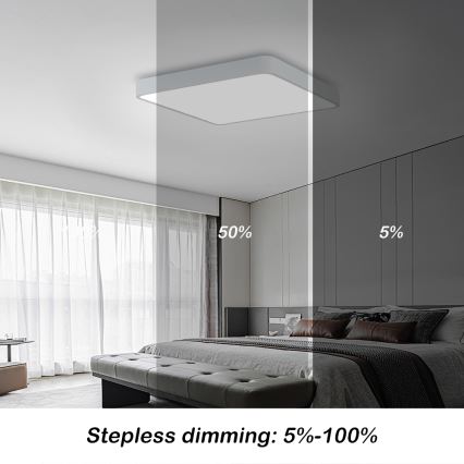Brilagi - LED Stmívatelné stropní svítidlo POOL SQUARE LED/48W/230V 3000-6000K 50x50 cm bílá + dálkové ovládání