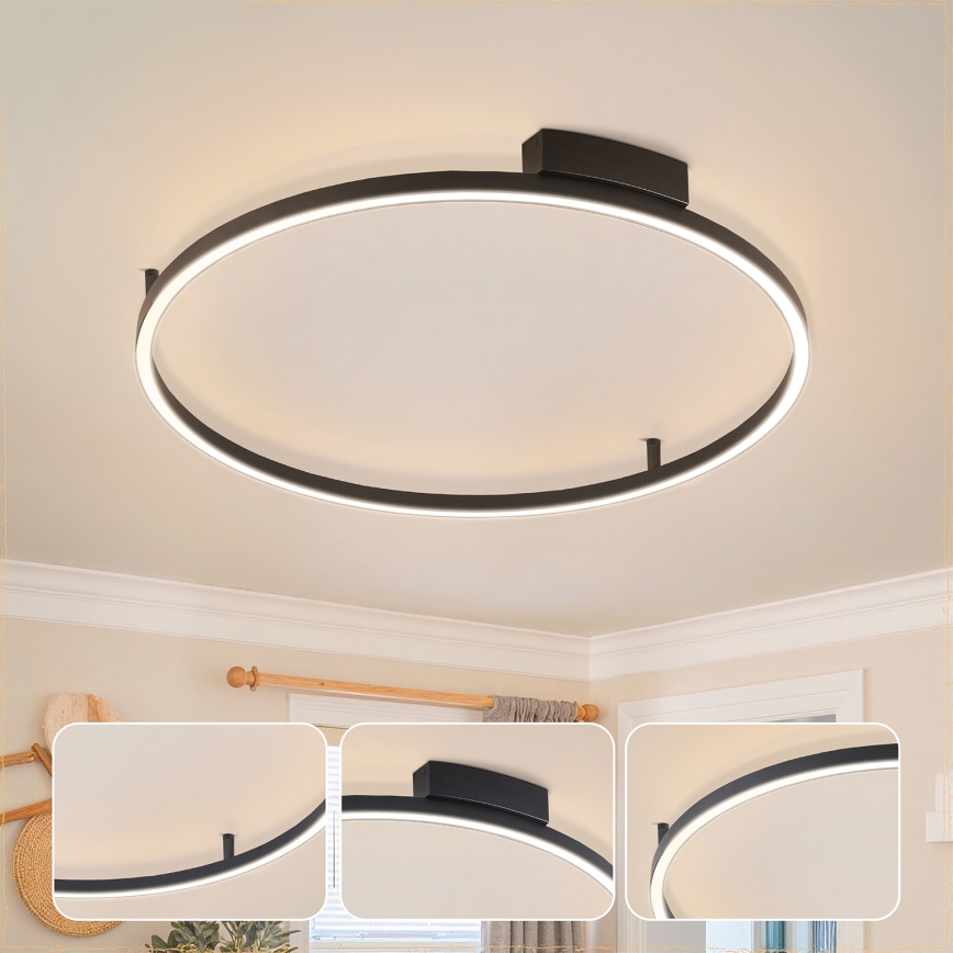 Brilagi - LED Stmívatelné stropní svítidlo PORTOFINO LED/60W/230V 3000-6000K pr. 80 cm černá + dálkové ovládání