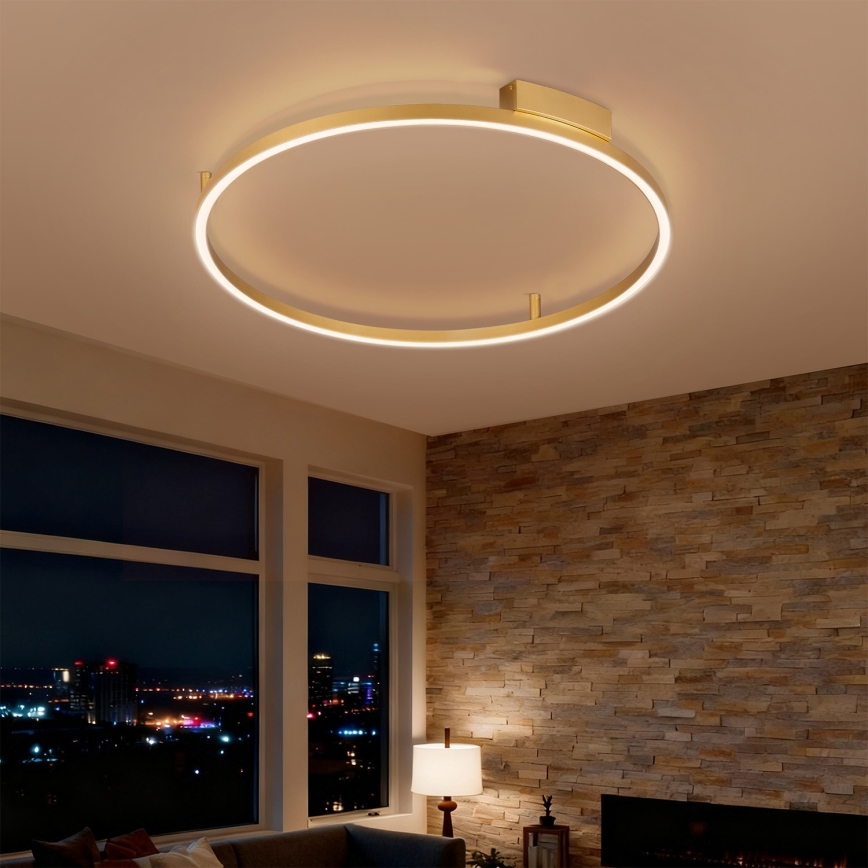 Brilagi - LED Stmívatelné stropní svítidlo PORTOFINO LED/60W/230V 3000-6000K pr. 80 cm zlatá + dálkové ovládání
