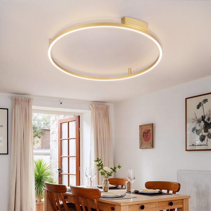 Brilagi - LED Stmívatelné stropní svítidlo PORTOFINO LED/60W/230V 3000-6000K pr. 80 cm zlatá + dálkové ovládání