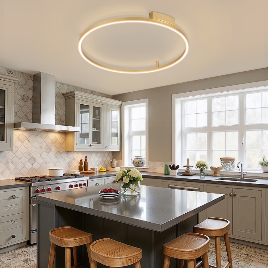 Brilagi - LED Stmívatelné stropní svítidlo PORTOFINO LED/60W/230V 3000-6000K pr. 80 cm zlatá + dálkové ovládání