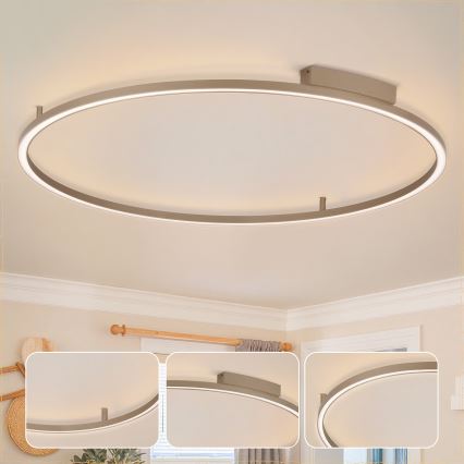 Brilagi - LED Stmívatelné stropní svítidlo PORTOFINO LED/85W/230V 3000-6000K pr. 120 cm béžová + dálkové ovládání