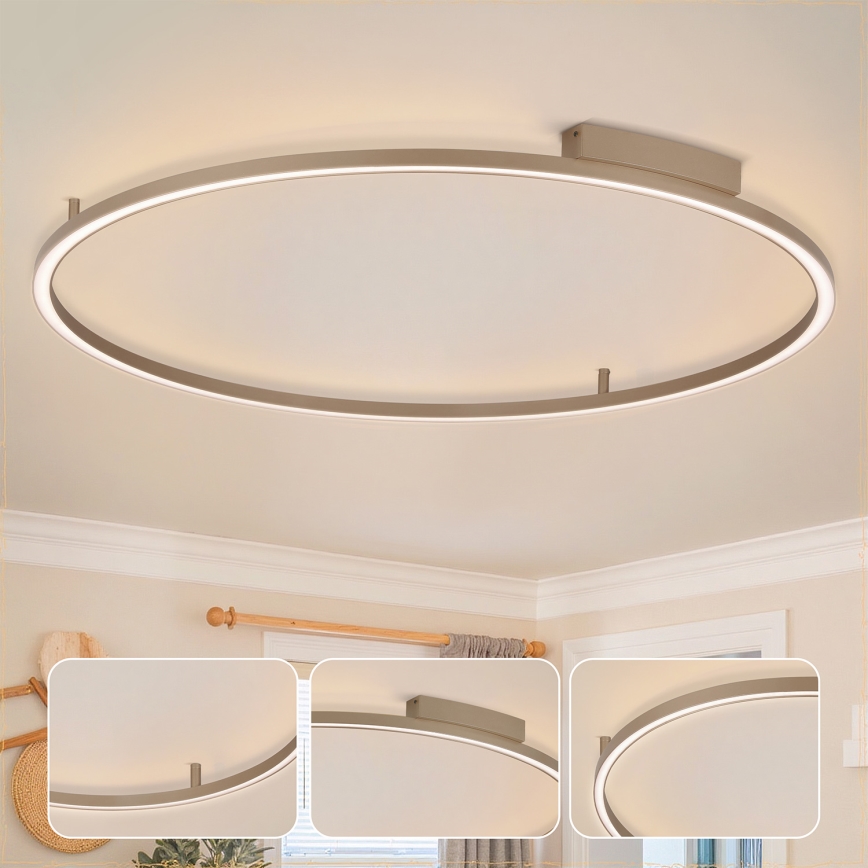 Brilagi - LED Stmívatelné stropní svítidlo PORTOFINO LED/85W/230V 3000-6000K pr. 120 cm béžová + dálkové ovládání