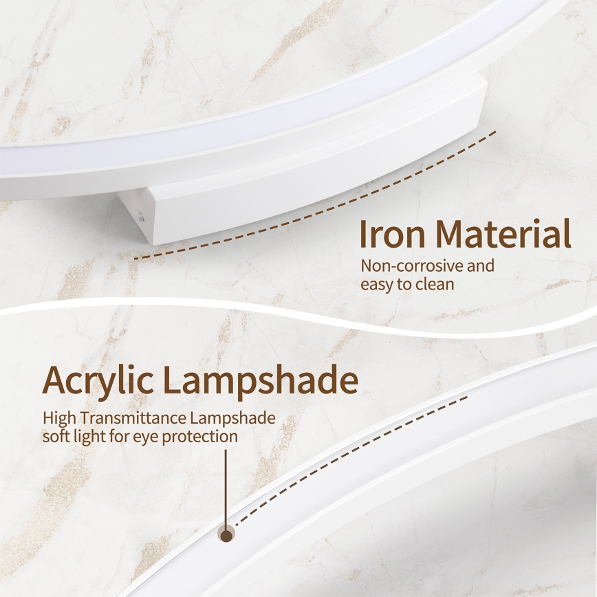 Brilagi - LED Stmívatelné stropní svítidlo PORTOFINO LED/85W/230V 3000-6000K pr. 120 cm bílá + dálkové ovládání