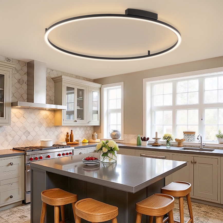 Brilagi - LED Stmívatelné stropní svítidlo PORTOFINO LED/85W/230V 3000-6000K pr. 120 cm černá + dálkové ovládání