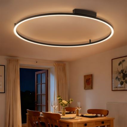 Brilagi - LED Stmívatelné stropní svítidlo PORTOFINO LED/85W/230V 3000-6000K pr. 120 cm černá + dálkové ovládání