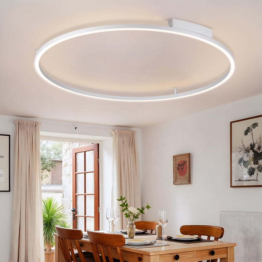 Brilagi - LED Stmívatelné stropní svítidlo PORTOFINO LED/85W/230V 3000-6000K pr. 120 cm stříbrná + dálkové ovládání