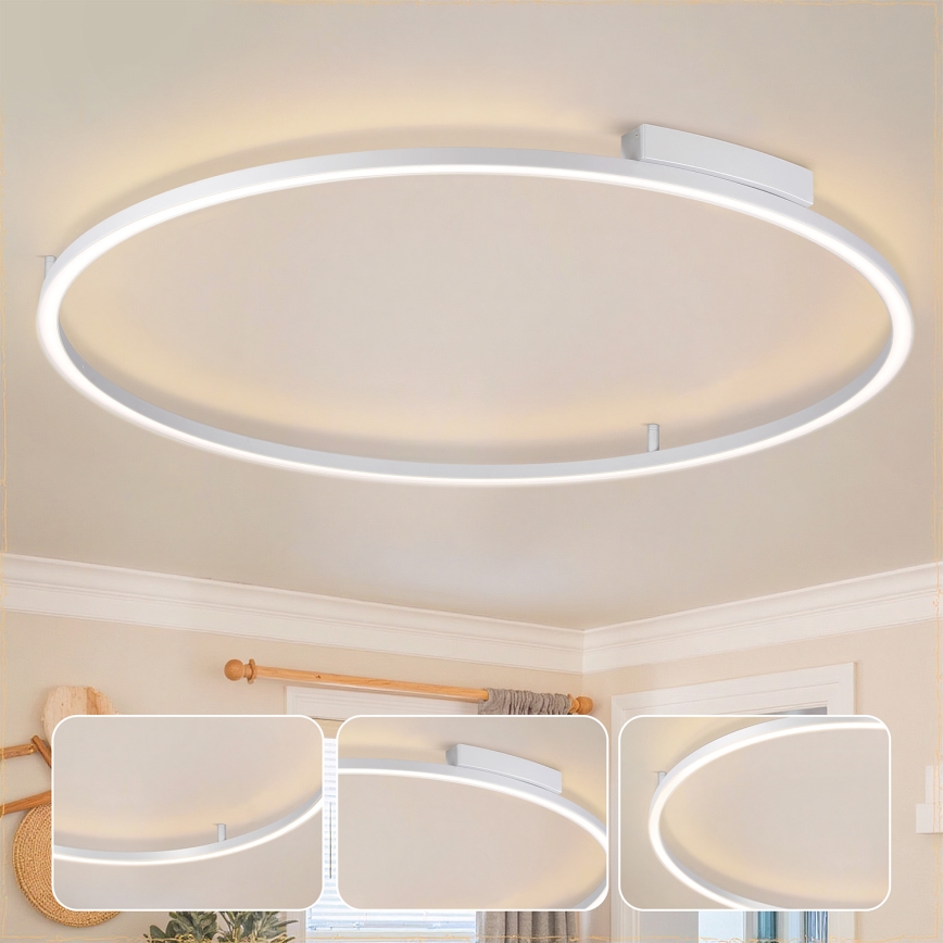 Brilagi - LED Stmívatelné stropní svítidlo PORTOFINO LED/85W/230V 3000-6000K pr. 120 cm stříbrná + dálkové ovládání
