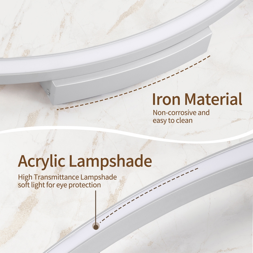 Brilagi - LED Stmívatelné stropní svítidlo PORTOFINO LED/85W/230V 3000-6000K pr. 120 cm stříbrná + dálkové ovládání