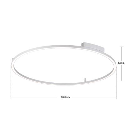 Brilagi - LED Stmívatelné stropní svítidlo PORTOFINO LED/85W/230V 3000-6000K pr. 120 cm stříbrná + dálkové ovládání