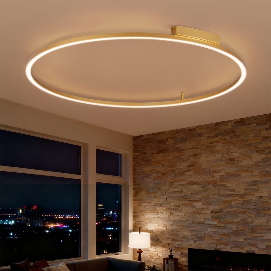 Brilagi - LED Stmívatelné stropní svítidlo PORTOFINO LED/85W/230V 3000-6000K pr. 120 cm zlatá + dálkové ovládání