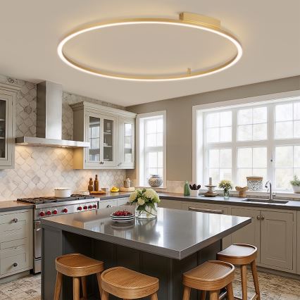 Brilagi - LED Stmívatelné stropní svítidlo PORTOFINO LED/85W/230V 3000-6000K pr. 120 cm zlatá + dálkové ovládání