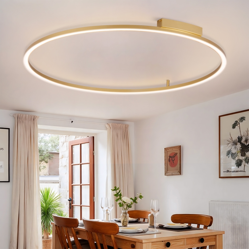 Brilagi - LED Stmívatelné stropní svítidlo PORTOFINO LED/85W/230V 3000-6000K pr. 120 cm zlatá + dálkové ovládání