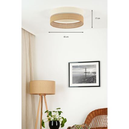 Brilagi - LED Stmívatelné stropní svítidlo ROYAL YUTE LED/24W/230V pr. 45 cm 3000/4000/6500K béžová/krémová  + dálkové ovládání